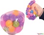 Μπάλα αντιστρές με πολύχρωμα μπαλάκια ζελέ στο εσωτερικό της, ιδανική για ειδικά σχολεία.