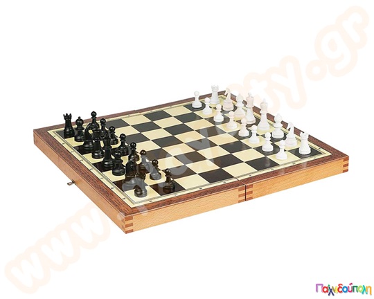 Σκάκι - Ντάμα, κατασκευασμένο με ξύλο κόντρα πλακέ, με πούλια μόνο για τάβλι και ντάμα.
