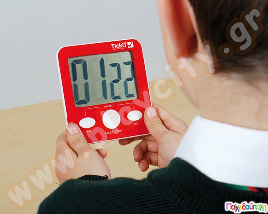 Ψηφιακό Χρονόμετρο με μεγάλη και ευανάγνωστη οθόνη, σε κόκκινο χρώμα, με μαγνητική βάση, ιδανικό για χρήση από παιδιά.