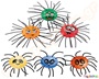 Σετ 6 μπάλες από αφρώδες ελαστικό σε σχήμα αράχνης και σε διαφορετικά χρώματα, ιδανικές για εργοθεραπεία.