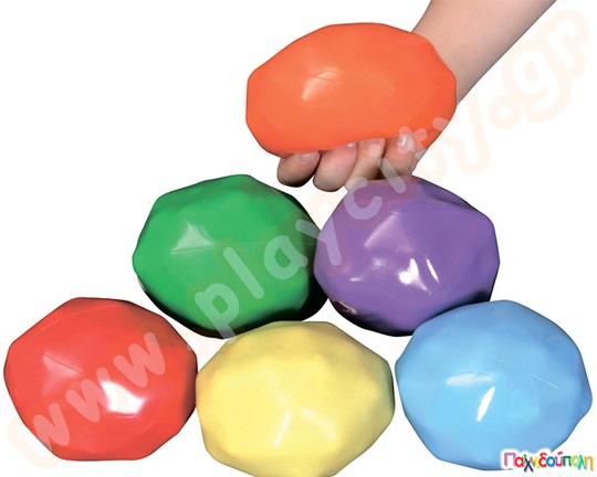 Σετ 6 μπάλες σε διαφορετικά χρώματα, γεμάτες με χάντρες και μη τοξικό τζελ, ιδανικά για αισθητηριακή ολοκλήρωση των παιδιών.