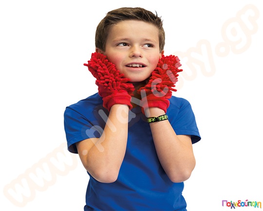 Μαλακά γάντια αισθητηριακής ολοκλήρωσης, σε κόκκινο χρώμα, ιδανικά για παιδιά που ξύνουν και να δαγκώνουν τα χέρια τους.