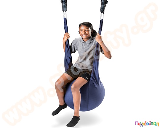 Διασκεδαστική κούνια εργοθεραπείας, με κάθισμα σε σχήμα μπάλας, οπού τα παιδιά μπορούν να κάνουν κούνια και αναπήδηση ταυτόχρονα.
