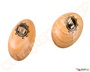Ξύλινο ζεύγος Μαράκες-Σέικερ σε σήμα αυγού όπου παράγουν δύο ξεχωριστούς ήχους