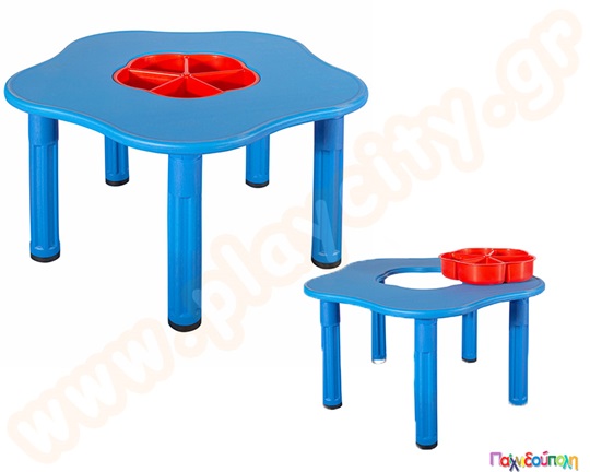 Τραπέζι δραστηριοτήτων μαργαρίτα σε κόκκινο, μπλε, κίτρινο ή πράσινο χρώμα.