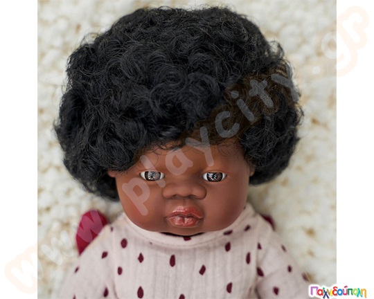 Κούκλα κοριτσάκι Αφρικάνα με μαλλιά 38 εκ.