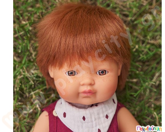 Κούκλα αγοράκι με κόκκινα μαλλιά 38 εκ.
