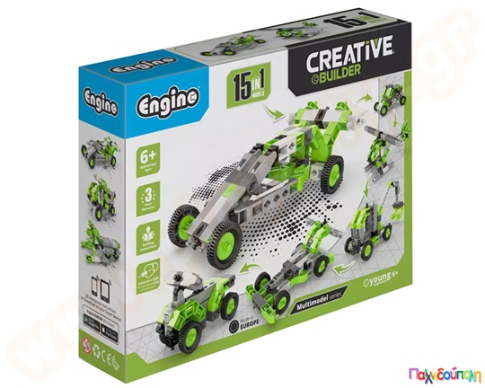 Παιχνίδι Κατασκευών Creative Builder Κατασκευή οχημάτων Σετ 15 μοντέλα