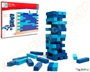Χρωματιστός πύργος τζένγκα, σε αποχρώσεις του μπλε, ιδανικό παιχνίδι ισορροπίας.